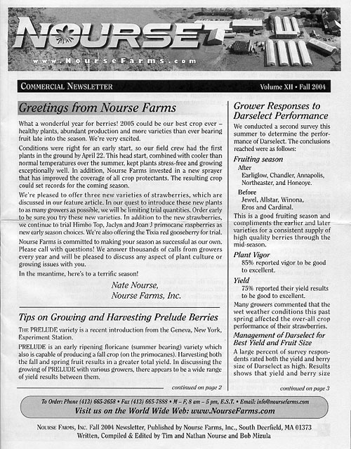 Positronic Design Portfolio - Nourse Farms Commercial Newsletter